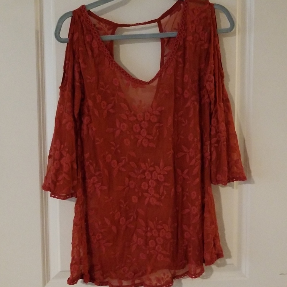 Red lace top